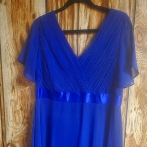 Women's plus size Royal Blue Full Length dress.